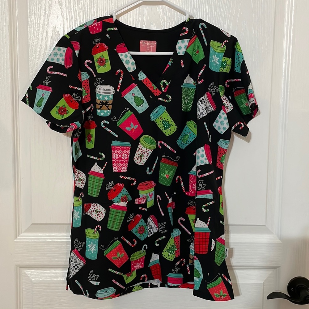 Christmas scrub top